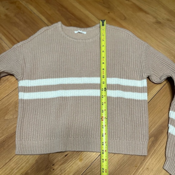 PacSun Tan Sweater with White Stripes size Small - Picture 3 of 5